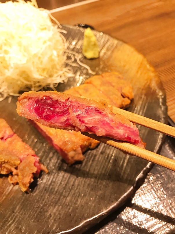 【牛かつ もと村 福岡天神通り店】やはり最高！ もと村の超レア牛カツをいただきました