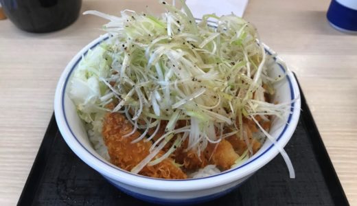 【かつや】ネギ塩カツ丼 山盛りネギのチョモランマ！ 胡椒＆塩ダレのさっぱりスッキリなお味でした！