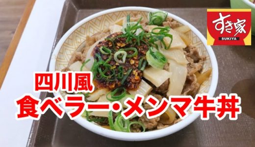 【すき家】四川風食べラー・メンマ牛丼 後がけ麻辣スパイスをひっさげて復活！